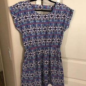 Blue Aztec print dress